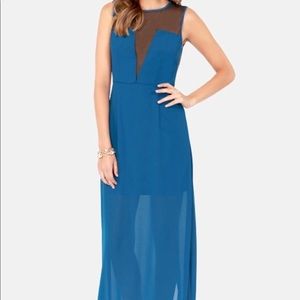 cutout Blue Maxi Dress
